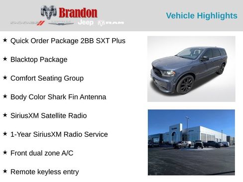 Used 2020 Dodge Durango SXT AWD/4WD image 2