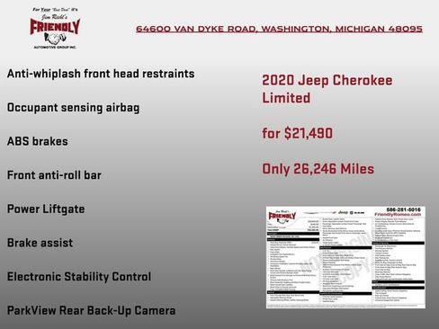 Used 2020 Jeep Cherokee Limited AWD/4WD image 7