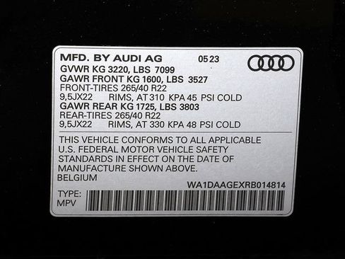 Used 2024 Audi Q8 e-tron Prestige w/ Prestige Package AWD/4WD image 46