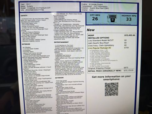 Used 2017 Subaru Crosstrek 2.0i Premium w/ Popular Package #2 image 18