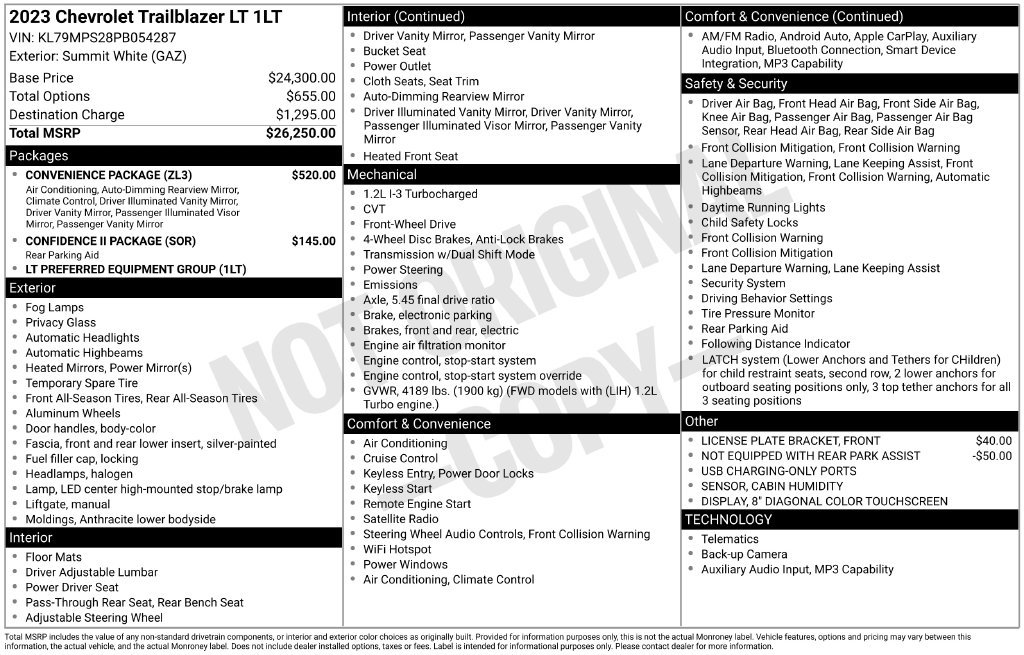 Used 2023 Chevrolet TrailBlazer LT w/ Convenience Package FWD image 42