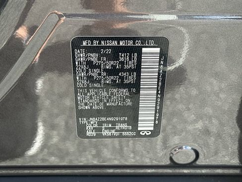 Used 2022 INFINITI QX80 Sensory w/ All-Season Package AWD/4WD image 32