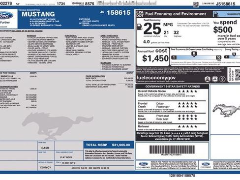 Used 2018 Ford Mustang Coupe w/ Equipment Group 101A RWD image 37