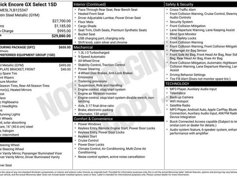 Used 2020 Buick Encore GX Select w/ Sport Touring Package AWD/4WD image 4