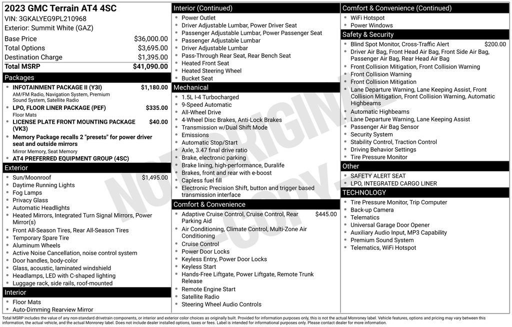Used 2023 GMC Terrain AT4 w/ Infotainment Package II AWD/4WD image 9
