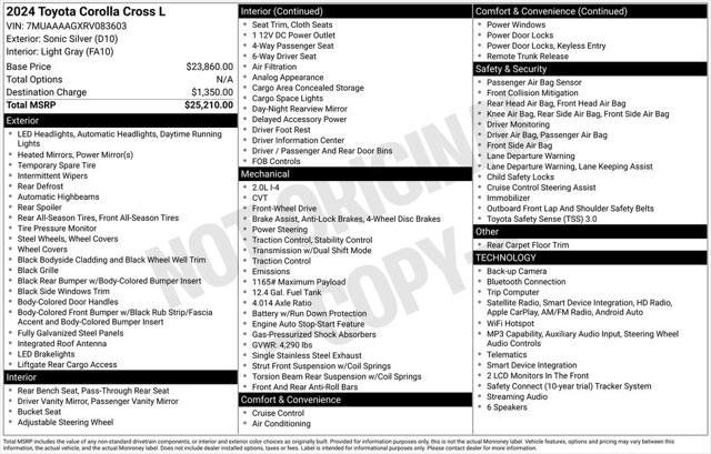 Certified 2024 Toyota Corolla Cross L FWD image 2