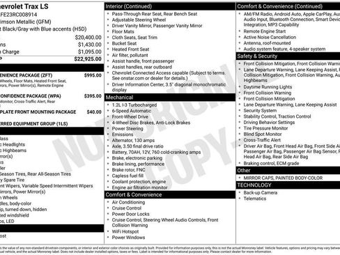Used 2024 Chevrolet Trax LS w/ LS Convenience Package FWD image 10