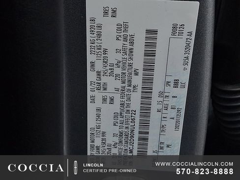 Certified 2022 Lincoln Corsair Reserve w/ Elements Package image 26