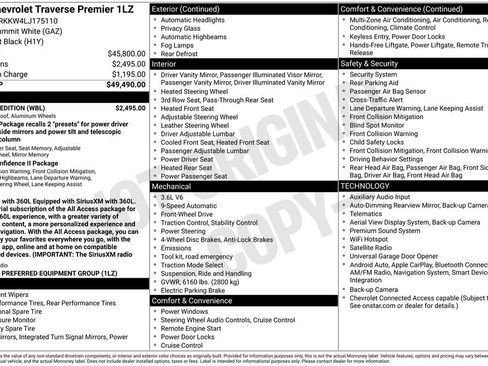 Used 2020 Chevrolet Traverse Premier w/ Redline Edition FWD image 2