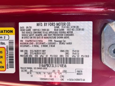 Used 2020 Ford Mustang GT Premium w/ GT Performance Package RWD image 30