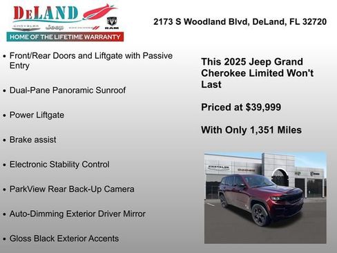 Used 2025 Jeep Grand Cherokee Limited w/ Luxury Tech Group II AWD/4WD image 7