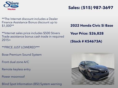 Used 2022 Honda Civic Si image 8