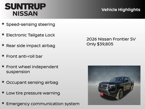 New 2026 Nissan Frontier SV w/ SV Convenience Package image 16