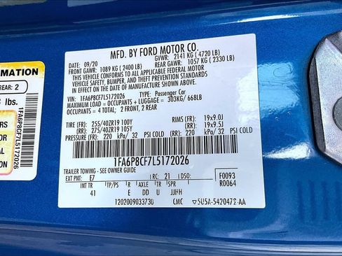 Used 2020 Ford Mustang GT Premium w/ GT Performance Package RWD image 40
