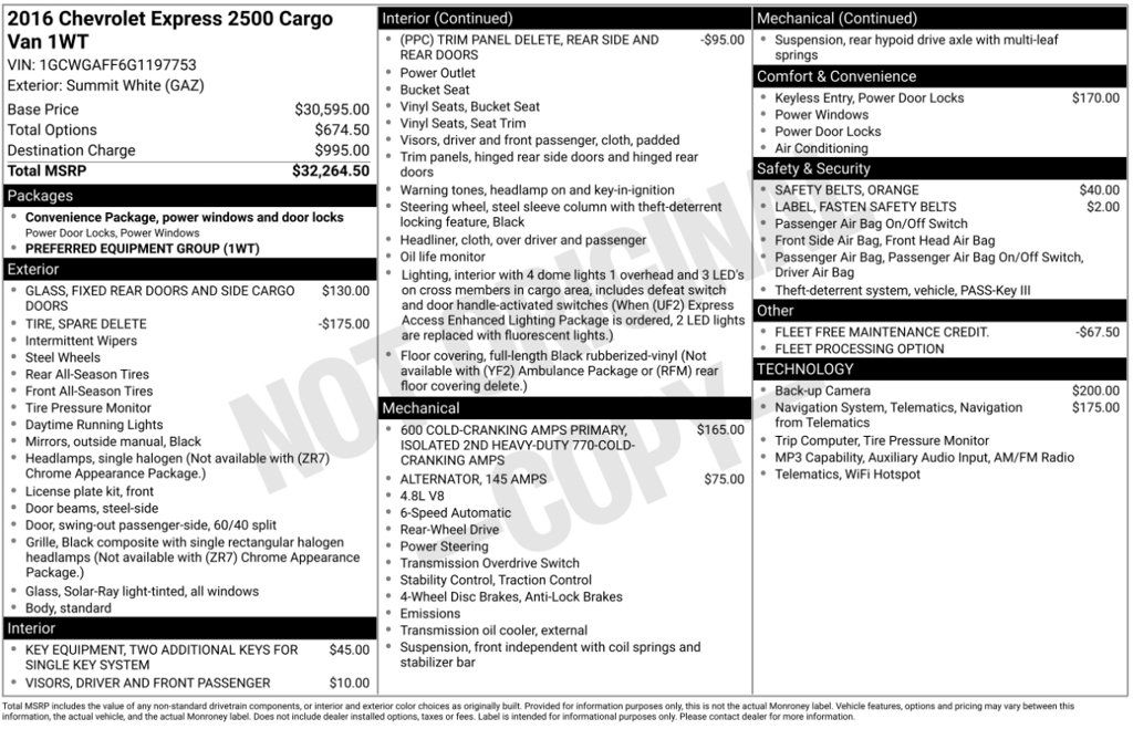Used 2016 Chevrolet Express 2500 RWD image 2