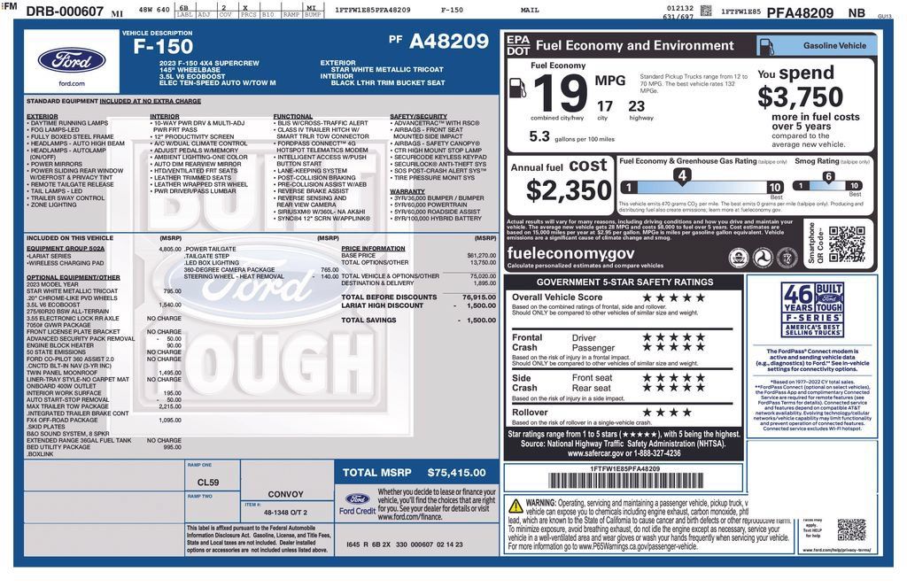 Used 2023 Ford F150 Lariat w/ Equipment Group 502A High AWD/4WD image 35