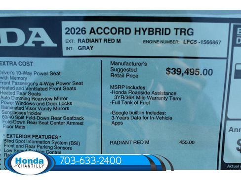 New 2026 Honda Accord Hybrid Touring image 37