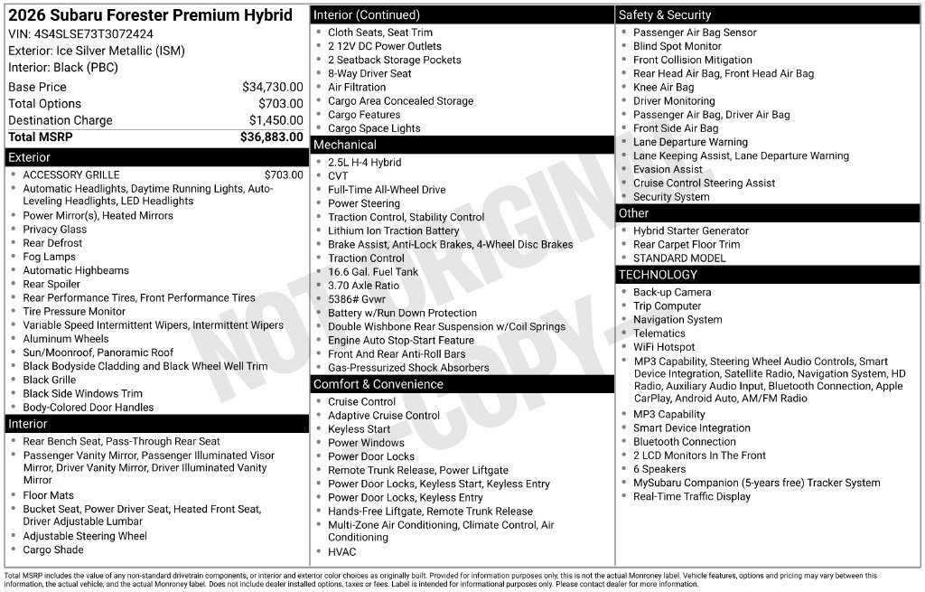 New 2026 Subaru Forester Sport AWD/4WD image 4