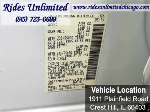 Used 2015 Nissan Murano Platinum w/ Platinum Technology Package AWD/4WD image 24
