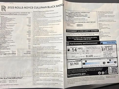 Used 2023 Rolls-Royce Cullinan Black Badge w/ Driver's Package image 70