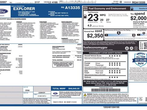 Certified 2024 Ford Explorer XLT w/ Equipment Group 202A AWD/4WD image 12