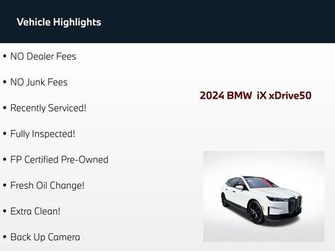 Used 2024 BMW iX xDrive50 w/ Convenience Package AWD/4WD image 83