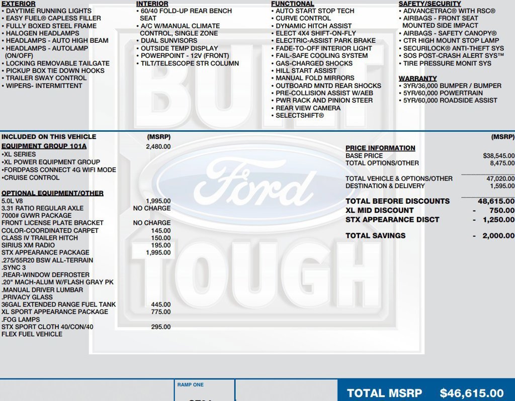 Used 2020 Ford F150 XL w/ Equipment Group 101A Mid AWD/4WD image 2