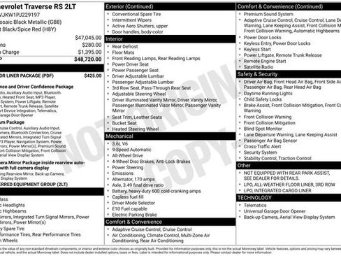 Certified 2023 Chevrolet Traverse RS w/ LPO, Floor Liner Package image 30