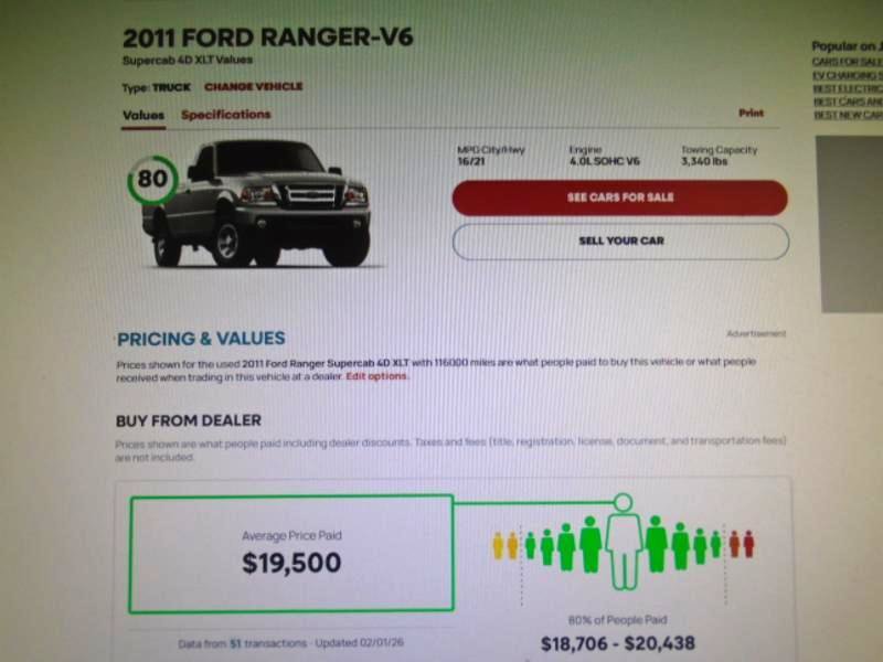 Used 2011 Ford Ranger XLT AWD/4WD image 10