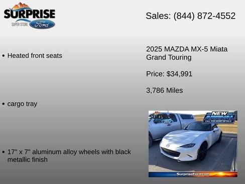 Used 2025 MAZDA MX-5 Miata Grand Touring w/ Weather Package RWD image 15
