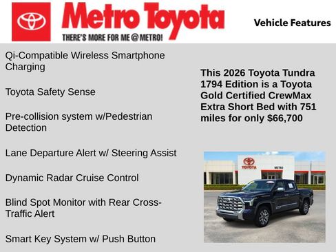 Certified 2026 Toyota Tundra 1794 Edition AWD/4WD image 11