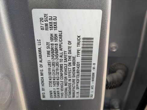 Certified 2020 Honda Ridgeline RTL-E image 25