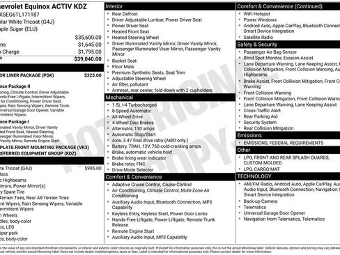 New 2026 Chevrolet Equinox ACTIV w/ LPO, Floor Liner Package image 8