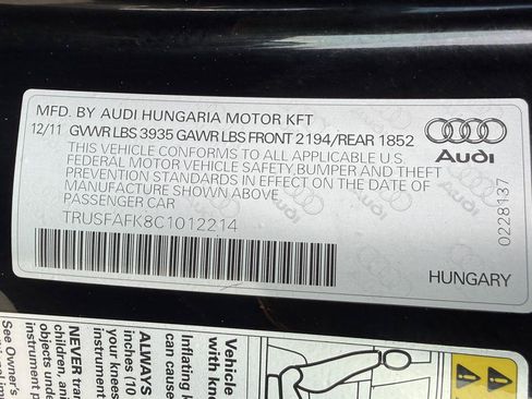 Used 2012 Audi TT 2.0T Premium Plus AWD/4WD image 64