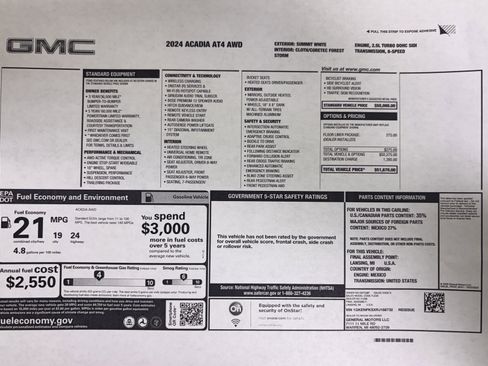 Used 2024 GMC Acadia AT4 w/ LPO, Floor Liner Package image 43