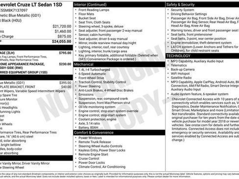 Used 2019 Chevrolet Cruze LT w/ RS Package FWD image 2