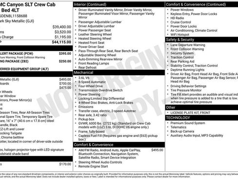 Used 2020 GMC Canyon SLT w/ Driver Alert Package AWD/4WD image 4