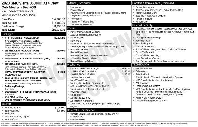 Used 2023 GMC Sierra 3500 AT4 w/ AT4 Preferred Package AWD/4WD image 21