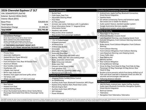 New 2026 Chevrolet Equinox LT AWD/4WD image 9