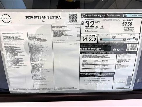 New 2026 Nissan Sentra SL w/ Floor Mat Package FWD image 38