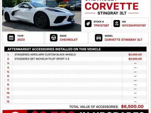 Used 2023 Chevrolet Corvette Stingray Premium Conv w/ 3LT RWD image 2