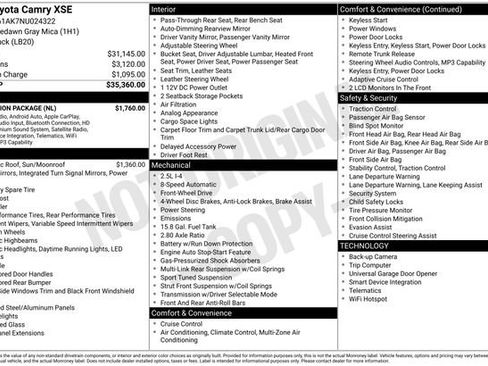 Used 2022 Toyota Camry XSE w/ Navigation Package FWD image 2