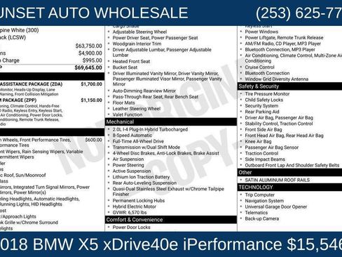 Used 2018 BMW X5 xDrive40e AWD/4WD image 44