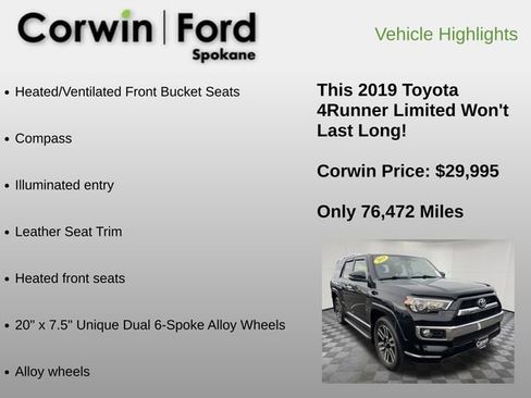 Used 2019 Toyota 4Runner Limited image 18