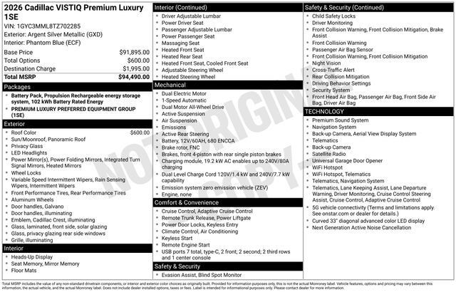 Certified 2026 Cadillac Vistiq Premium Luxury AWD/4WD image 46