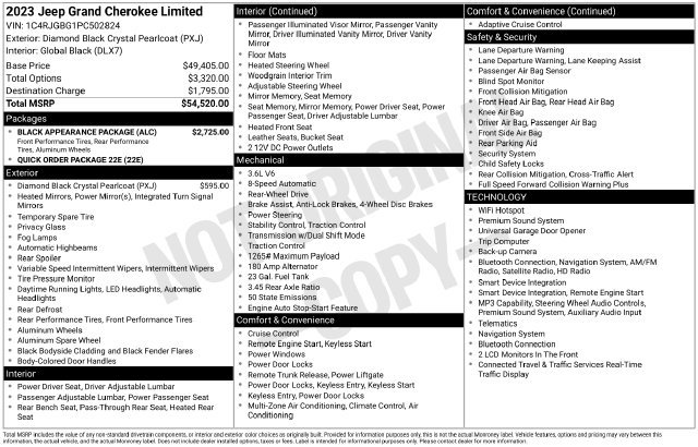 Used 2023 Jeep Grand Cherokee Limited w/ Black Appearance Package RWD image 30