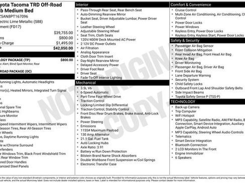 Used 2023 Toyota Tacoma TRD Off-Road w/ Technology Package AWD/4WD image 29