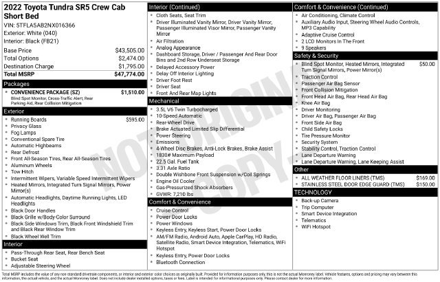 Used 2022 Toyota Tundra SR5 w/ Convenience Package RWD image 32