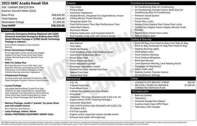 Certified 2023 GMC Acadia Denali FWD image 6