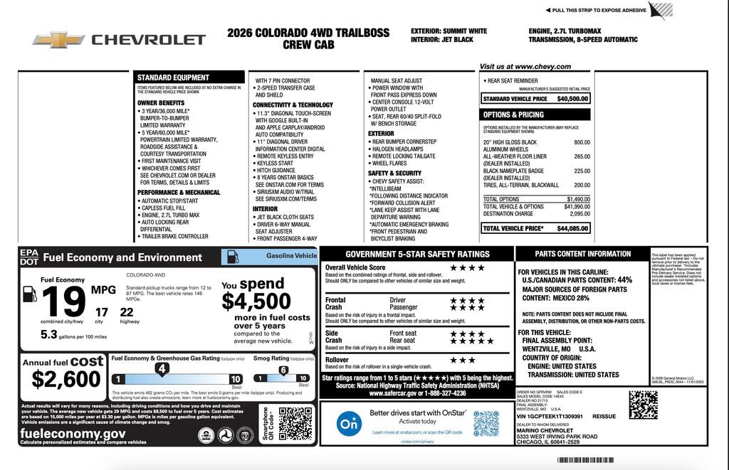 New 2026 Chevrolet Colorado Trail Boss AWD/4WD image 2